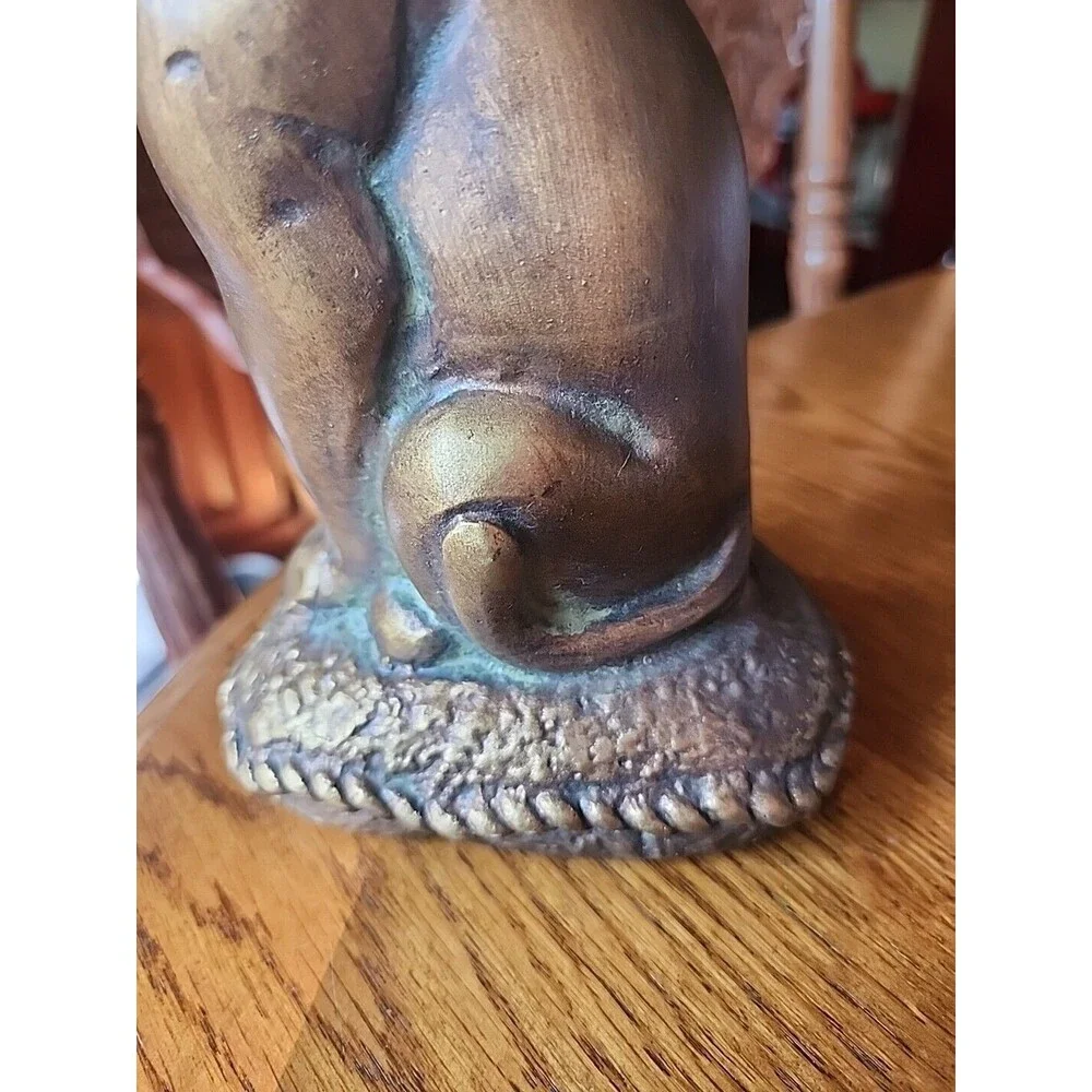 Vintage Egyptian Sphinx Golden Bronze Cat Statue Figurine  Bookend ,doorstop